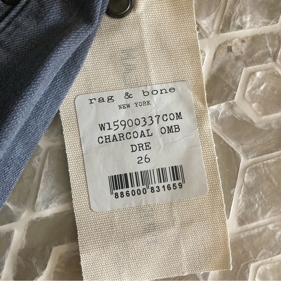 NEW! rag & bone ‘Dre’ mid-rise charcoal ombré skinny jeans (26) - Picture 5 of 9